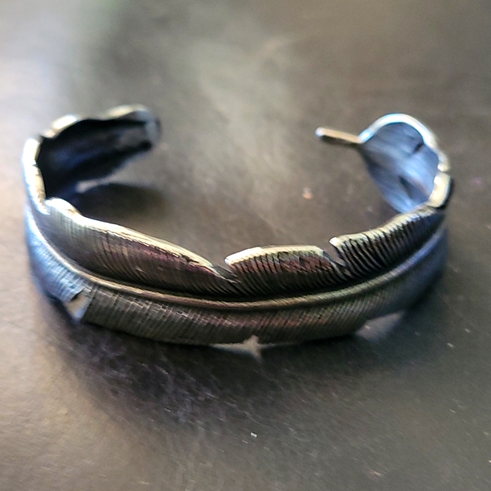 Silver and Black Cuff bracelet